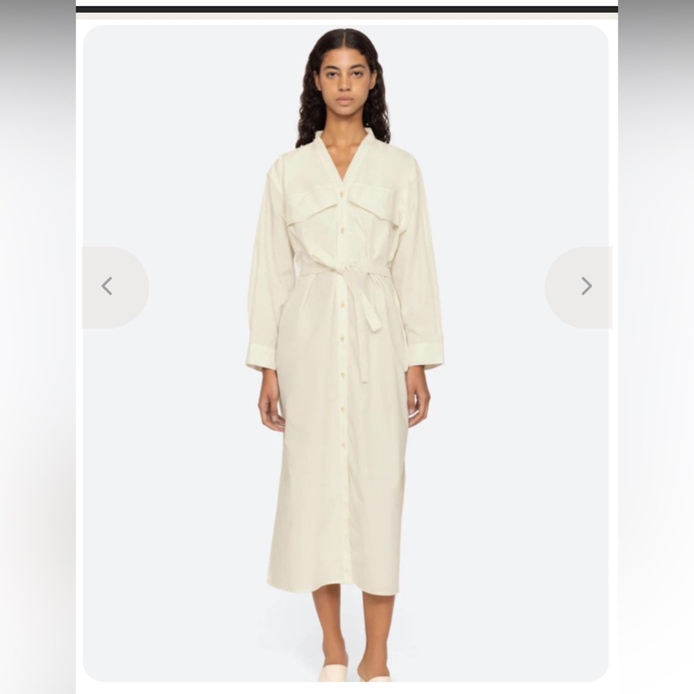 Sea‎ New York Karina Oversized Maxi Dress Ivory Cream Cotton Womens XS
